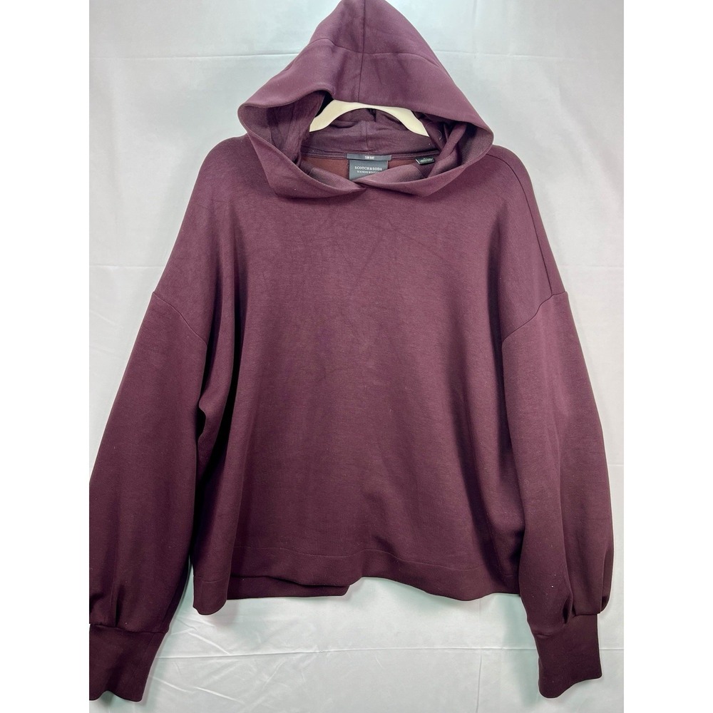 Scotch & Soda Women XL Extra Large Hoodie Sweatshirt Maroon Casual Soft Sun Ray